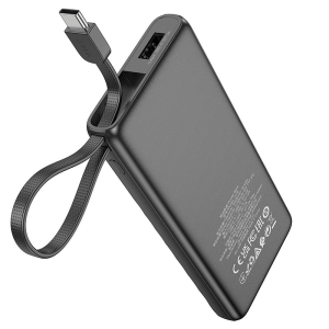 Externí baterie POWER BANK Hoco J129, 5000mAh, QC 3.0. PD 18W, 1x USB A 1x kabel USB C, barva černá