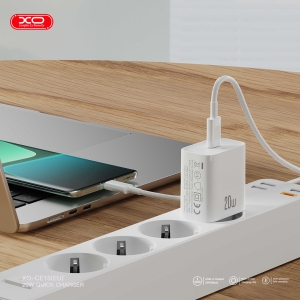 Cestovní nabíječ XO-CE15, USB C, PD 20W, bílá