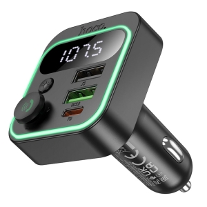 Transmitér FM Bluetooth Hoco E85, Bluetooth 5.4, PD 20W + 2x  USB A, USB C, barva černá