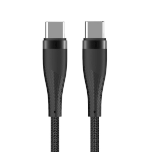 Datový kabel USB C na USB C, Maxlife MXUC-08 (PD, 100W, Nylon), délka 1m, barva černá