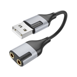 Adaptér Borofone (BV19) 2w1, USB na 2x jack 3.5mm, barva černá