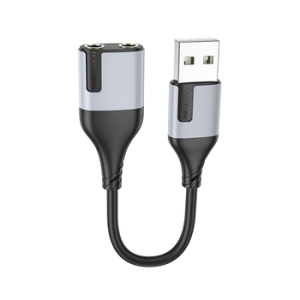 Adaptér Borofone (BV19) 2w1, USB na 2x jack 3.5mm, barva černá