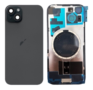 Kryt baterie iPhone 15 black + metal clip + camera lens + magnet