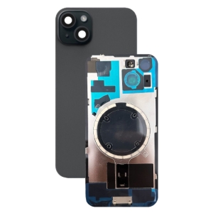 Kryt baterie iPhone 15 Plus black + metal clip + camera lens + magnet
