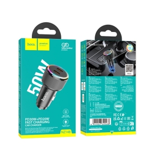 CL adaptér HOCO NZ14B, 2x USB C, QC 3.0, PD 50W, barva černá