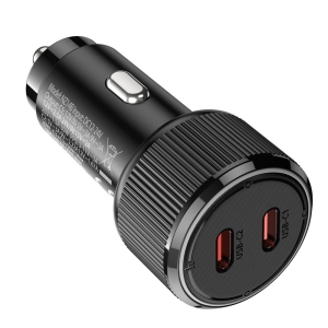 CL adaptér HOCO NZ14B, 2x USB C, QC 3.0, PD 50W, barva černá