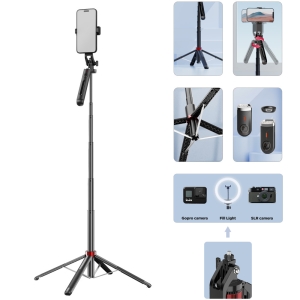 Selfie držák Blavec P09 tripod, s funkcí stativu (až 180cm), bluetooth, barva černá