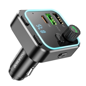 Transmiter FM Bluetooth Borofone BC53, 2x USB A, 1x USB C, QC 3.0, PD20W, barva černá