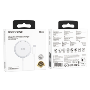 Indukční nabíječka Borofone (BQ32), Magsafe, 15W, barva bílá