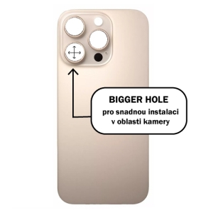 Kryt baterie iPhone 16 PRO gold - Bigger Hole