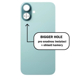 Kryt baterie iPhone 16 teal (tyrkys) - Bigger Hole