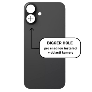 Kryt baterie iPhone 16 PLUS black - Bigger Hole