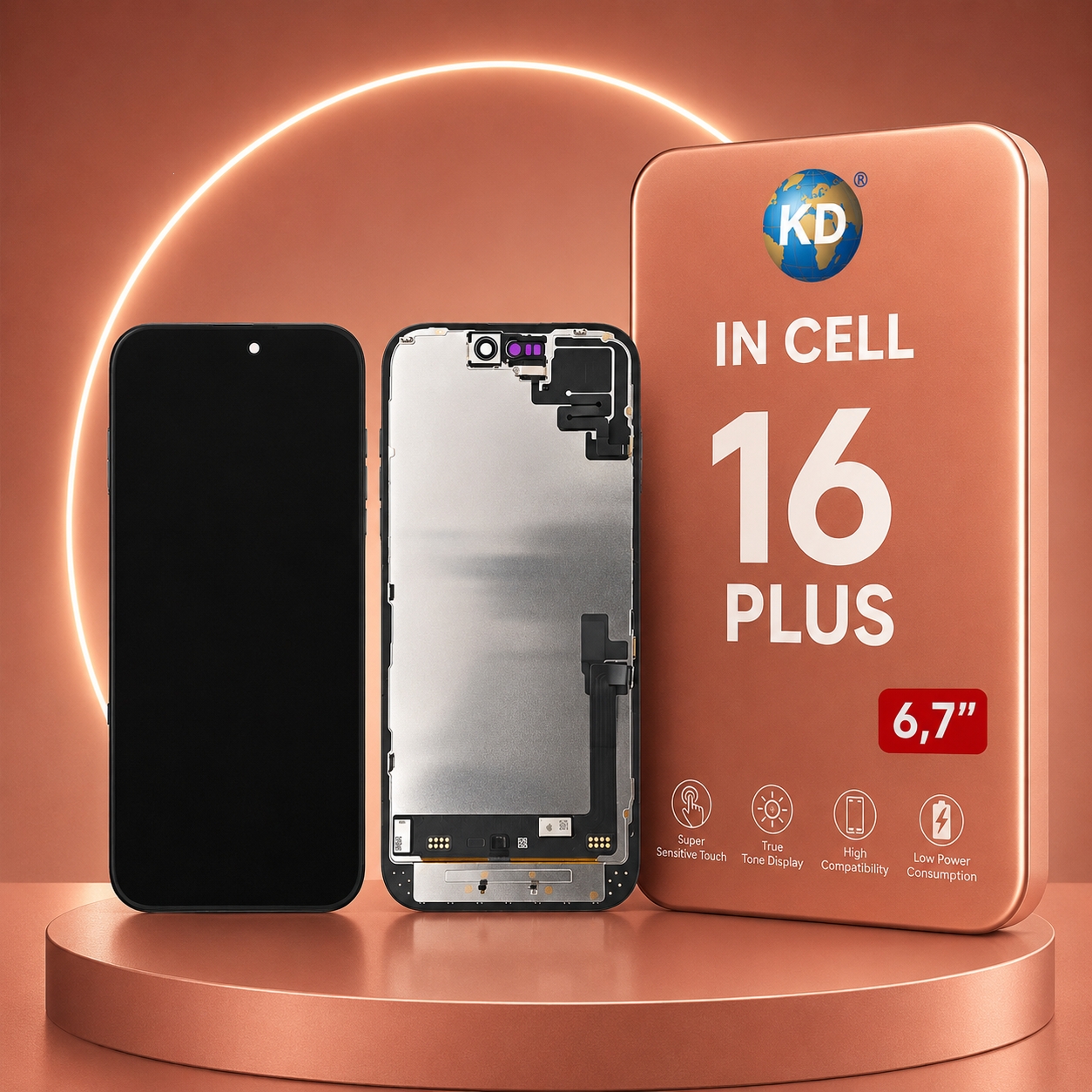 Dotyková deska iPhone 16 PLUS + LCD black - KD IN-CELL
