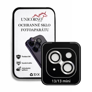 Unicorno ochranné sklo fotoparátu s aplikátorem iPhone 13, 13 MINI silver