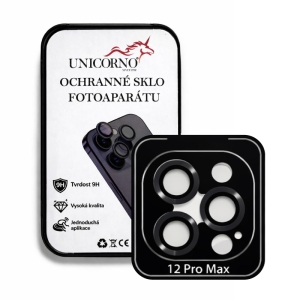 Unicorno ochranné sklo fotoparátu s aplikátorem iPhone 12 PRO MAX black