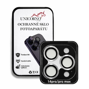 Unicorno ochranné sklo fotoparátu s aplikátorem iPhone 14 PRO, 14 PRO MAX silver