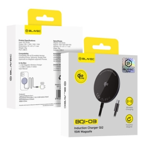 Indukční nabíječka Blavec (BQI-03) MagSafe, Qi2 15W (BQI03-QI2MB) černá