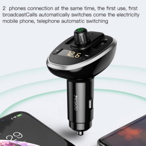 Transmiter FM Bluetooth Yesido Y39, 2x USB A, Micro SD, 10W, barva černá