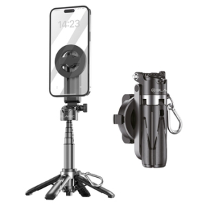 Selfie držák Blavec P05 Mini tripod, s funkcí stativu, bluetooth, magsafe, velikost 11,7 až 41,5cm, barva černá
