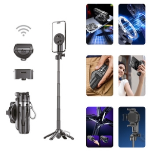 Selfie držák Blavec P05 Mini tripod, s funkcí stativu, bluetooth, magsafe, velikost 11,7 až 41,5cm, barva černá
