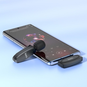 Externí mikrofon 2v1 pro mobilní telefon Hoco L15, USB C, barva černá