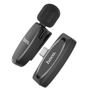 Externí mikrofon 2v1 pro mobilní telefon Hoco L15, USB C, barva černá