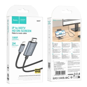 Kabel HOCO UA27, Lightning na HDMI ( Full HD1080p), 2 m, černá