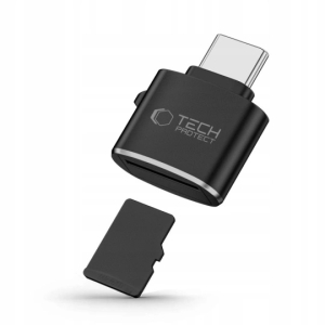 Čtečka paměťových karet TECH-PROTECT ULTRABOOST USB C na Micro SD/TF, barva černá