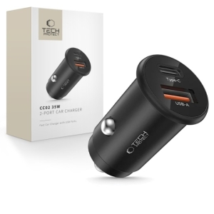 CL adaptér TechProtect (CC02) 1x USB A + 1x USB C, PD 35W, QC 3.0, black