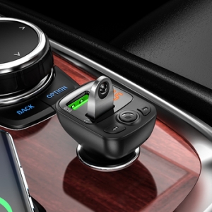 Transmiter FM Bluetooth Borofone BC41 Eminency MP3, Bluetooth, 2x USB, 18W, barva černá
