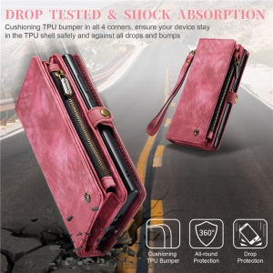 Pouzdro Book (Back Case) CaseMe Wallet 2v1, iPhone 16 barva magenta