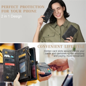 Pouzdro Book (Back Case) CaseMe Wallet 2v1, iPhone 16 Pro barva black