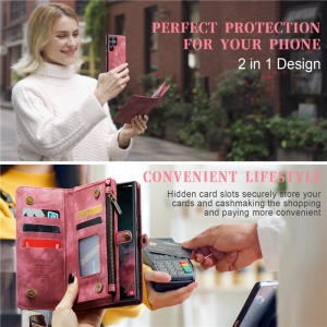 Pouzdro Book (Back Case) CaseMe Wallet 2v1, iPhone 16 Pro barva magenta