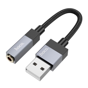 Kabel AUX (Hoco UPA32D) USBA A na Jack 3,5mm, 15cm, barva černá