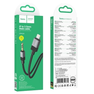 Kabel AUX (Hoco UPA32A) Jack 3,5mm na Lightning, 1m, barva černá