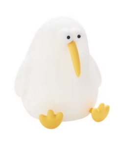 LED noční silikonová lampička Bird Kiwi, 3 režimy svícení, bílá
