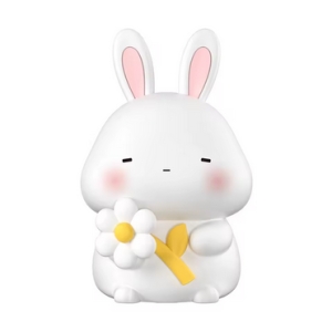 LED noční silikonová lampička Sleepy Bunny, 3 režimy svícení, časovač, bílá