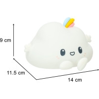 LED noční silikonová lampička Cloud, 3 režimy svícení, časovač, bílá