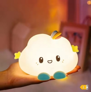 LED noční silikonová lampička Cloud, 3 režimy svícení, časovač, bílá