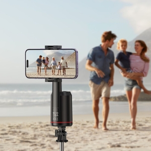 Selfie držák HOCO K23 otočný o 360 stupňů, s automatickým sledováním obličeje, barva černá