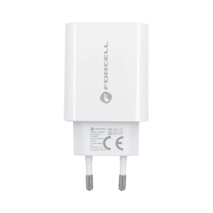 Nabíječka do zásuvky Forcell F-Energy USB C QC4.0 PD 20W + kabel USB C na Lightning, bílá