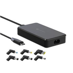 Forcell F-Energy E856 - Univerzální 65W napájecí adaptér pro notebook (6 typů koncovek adaptérů) černá