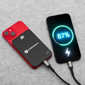 Powerbanka kompatibilní s MagSafe Forcell F-Energy SuperSlim QC4.0 PD 15W 5000 mAh, černá