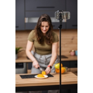 Selfie tyč Forcell F-Grip stativ (30 - 150cm) s bezdrátovým dálkovým ovládáním černá