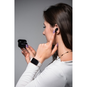 TWS sluchátka do uší Forcell F-Audio Super Clear Calls, ANC + ENC + DONGLE (bluetooth adaptér 2,04GHz), černá