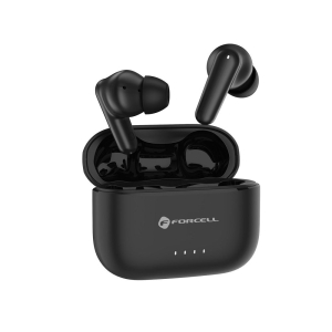 TWS sluchátka do uší Forcell F-Audio Super Clear Calls, ANC + ENC + DONGLE (bluetooth adaptér 2,04GHz), černá