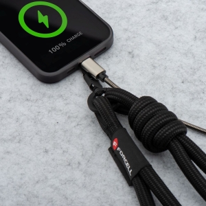 Nastavitelná crossbody šňůrka na telefon Forcell F-Design (max. 82,5 cm v poutku) černá