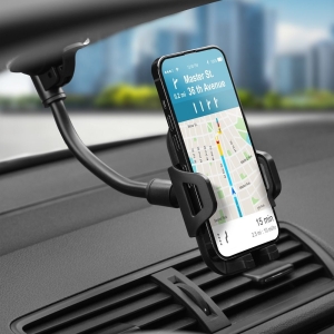 Univerzální držák telefonu do auta Forcell F-Grip Carbon Bracket, rameno 17 cm, na čelní sklo, černý