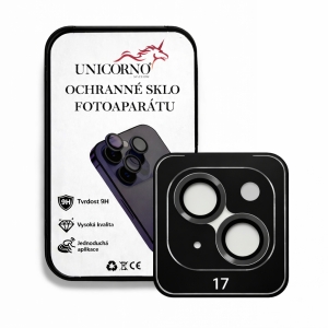 Unicorno ochranné sklo fotoparátu s aplikátorem iPhone 17 black