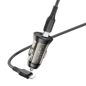 CL adaptér Borofone (BZ26B) 2x USB C, PD 45W, kabel USB C na Lightning, černá
